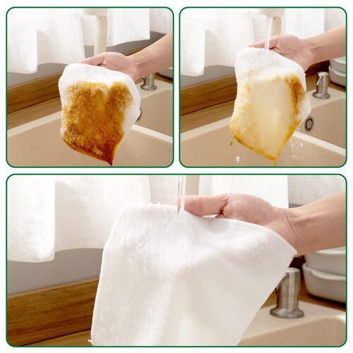Kitchen bamboo fiber dishwashing cloth that doesn't easily a