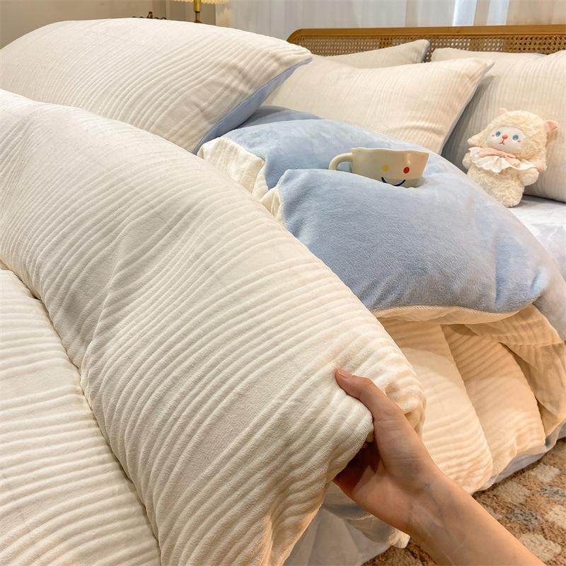 纯色雕花牛奶绒被套单件冬季加厚珊瑚绒被罩南通单人加绒被套,床上用品,学生床品套件,淘宝优惠券,粉丝福利购,淘宝优惠卷