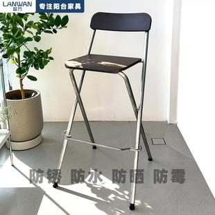 可折叠户外不锈钢家用吧椅收银台吧椅酒吧凳高脚凳折叠椅高脚椅