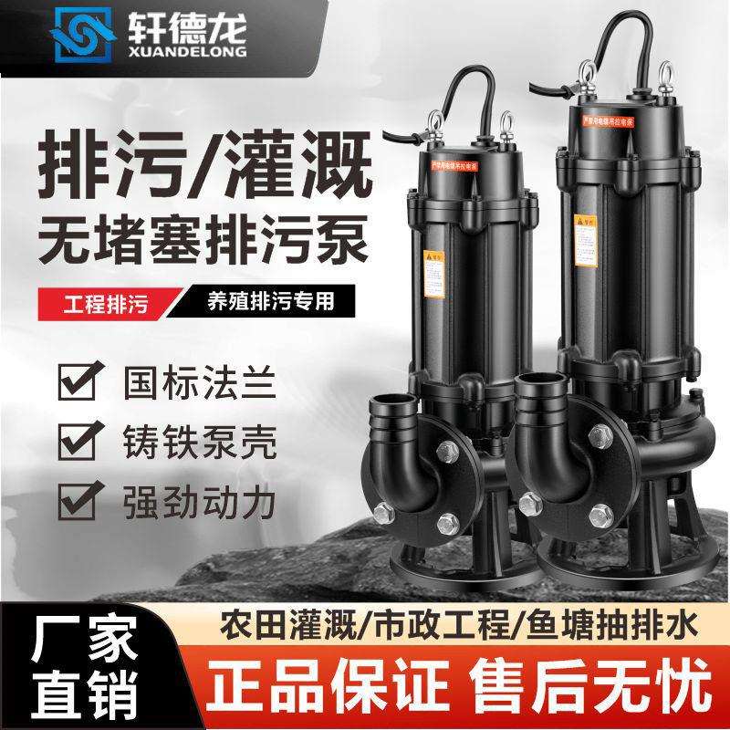 潜水泵家用220V小型抽水泵扬程抽水机化粪池抽粪排污泵泥浆泵