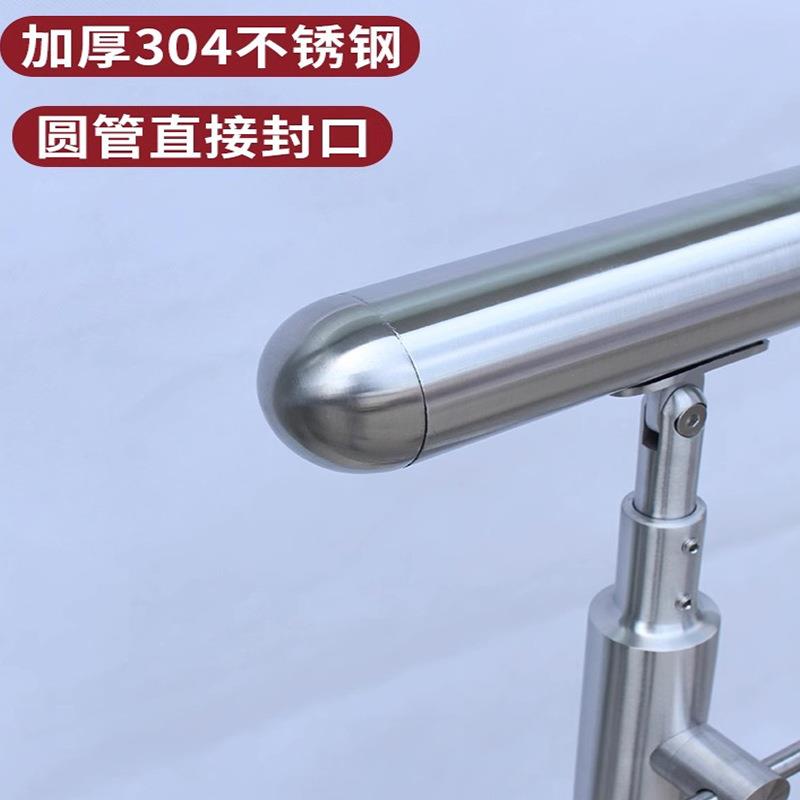 304不锈钢楼梯扶手配件方管圆管扶手直接头加厚简约时尚阳台护栏