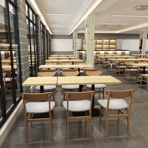 单公司学校位食堂酒店实木桌椅子小美食城吃一桌店四椅餐桌椅MYJ0