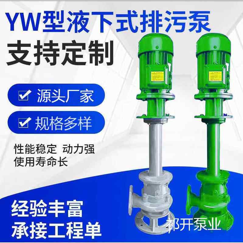 YW液下排污泵不锈钢防爆耐腐蚀泥浆泵污水泵立式长轴泵提升长杆泵