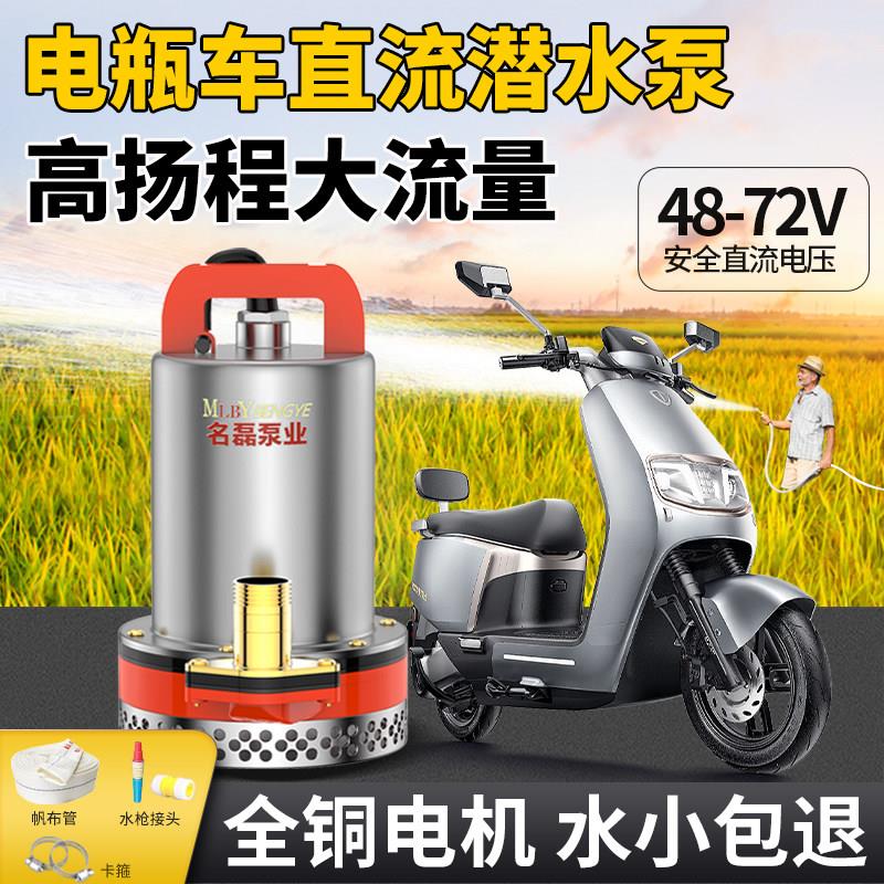 名磊12V直流潜水泵家用小型抽水机大流量深井泵电瓶48V专用抽水泵