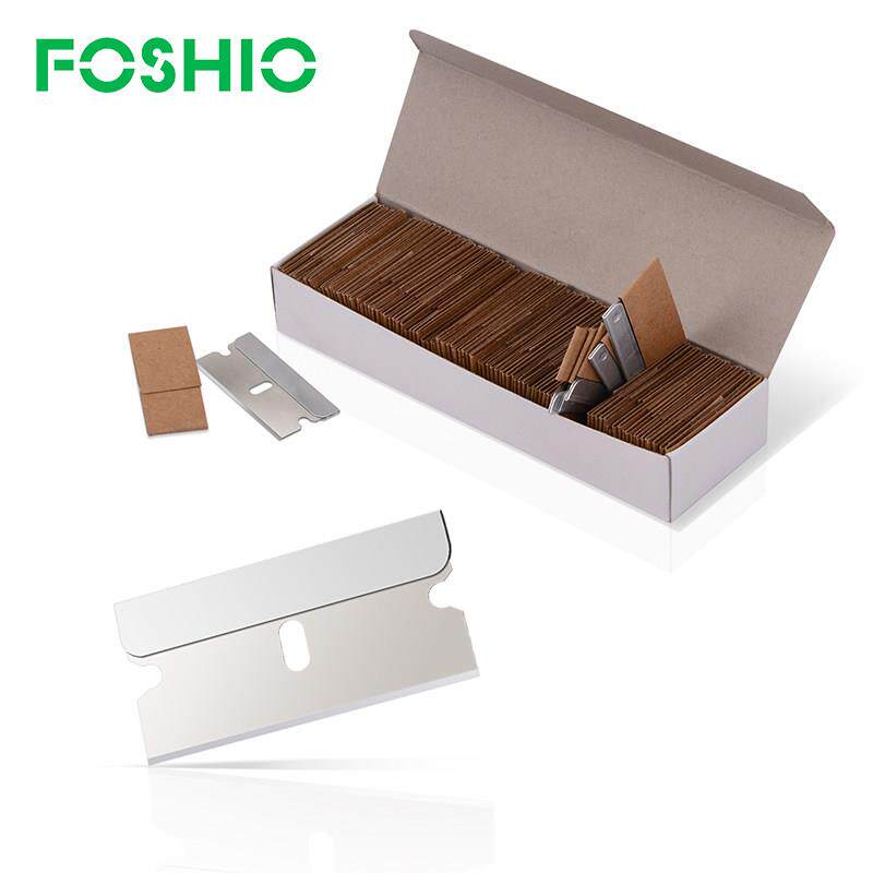 FOSHIO碳钢双面刮刀片旧膜除胶 除胶铲刀片铲刀替换刀片100片每盒