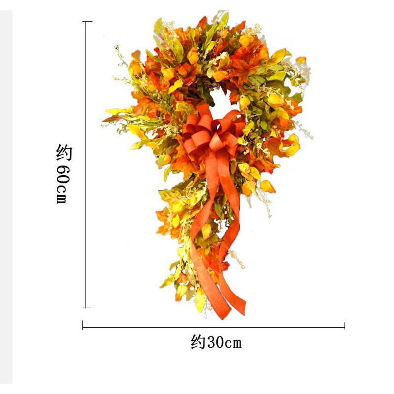 壁挂饰丰收藤纵门节色系仿圈墙挂 花环枫叶家居装饰鸿真秋