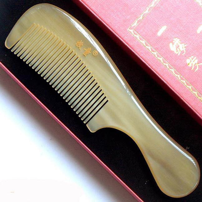 牧童天然白角梳黄角梳黑水牛角梳细齿宽齿按摩梳略有缺陷清晰库