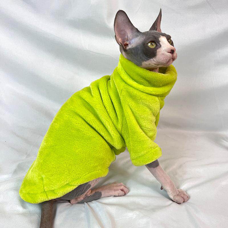 无毛猫衣服秋冬款斯芬克斯猫衣服德文貂绒打底衫保暖舒适