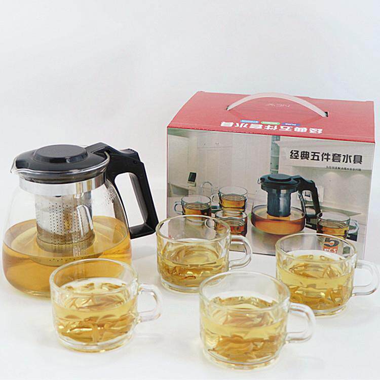 耐热玻璃茶具五件套泡茶壶花茶壶 保温壶六件套养生茶壶功夫茶具