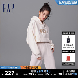 欧阳娜娜(欧阳娜娜)同款gap女装，秋冬logo碳素软磨抓绒卫衣805282连帽衫