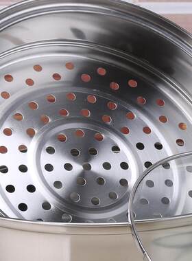 电磁炉可用双层不锈钢汤蒸锅炉具通用家用蒸锅蒸格上蒸下煮火过带