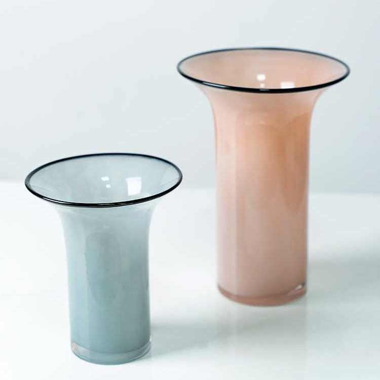 玄关器粉色花瓶敞口彩色桌面软花装饰品装琉璃中古摆设摆件简约,家居饰品,花瓶,淘宝优惠券,粉丝福利购,淘宝优惠卷