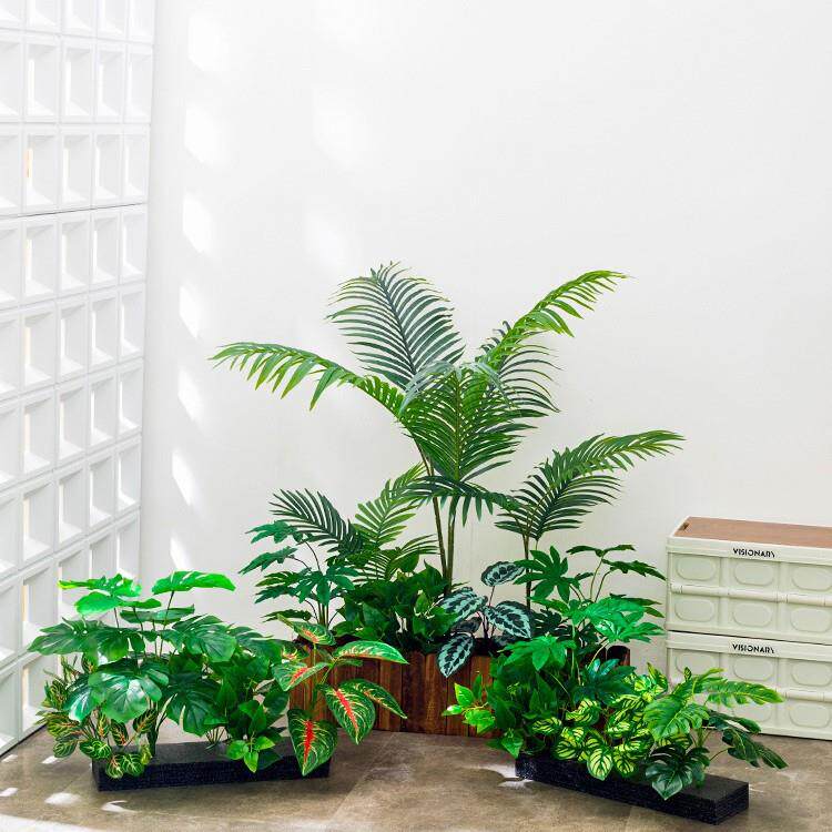 仿真绿植花槽花箱隔断仿真花户外庭院假花造景热带植物布景假绿植