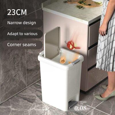 Rubbish Can Kitchen Toilet Trash with Press Lid Garbage Bin