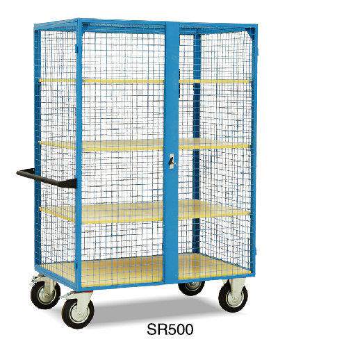 厂家供应虎力搁板推车SR500四层货物物流多用途平板手推车