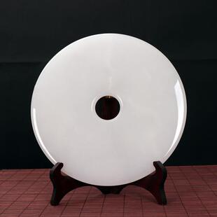 高档天安阿然富汗白玉平扣精品摆件和氏璧玄酒柜玉器天然关工艺礼