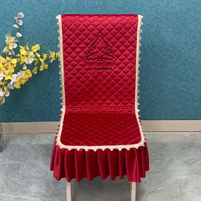 餐桌椅子套罩坐垫子靠背垫结婚餐椅套椅垫套装凳子套饭厅红色家用