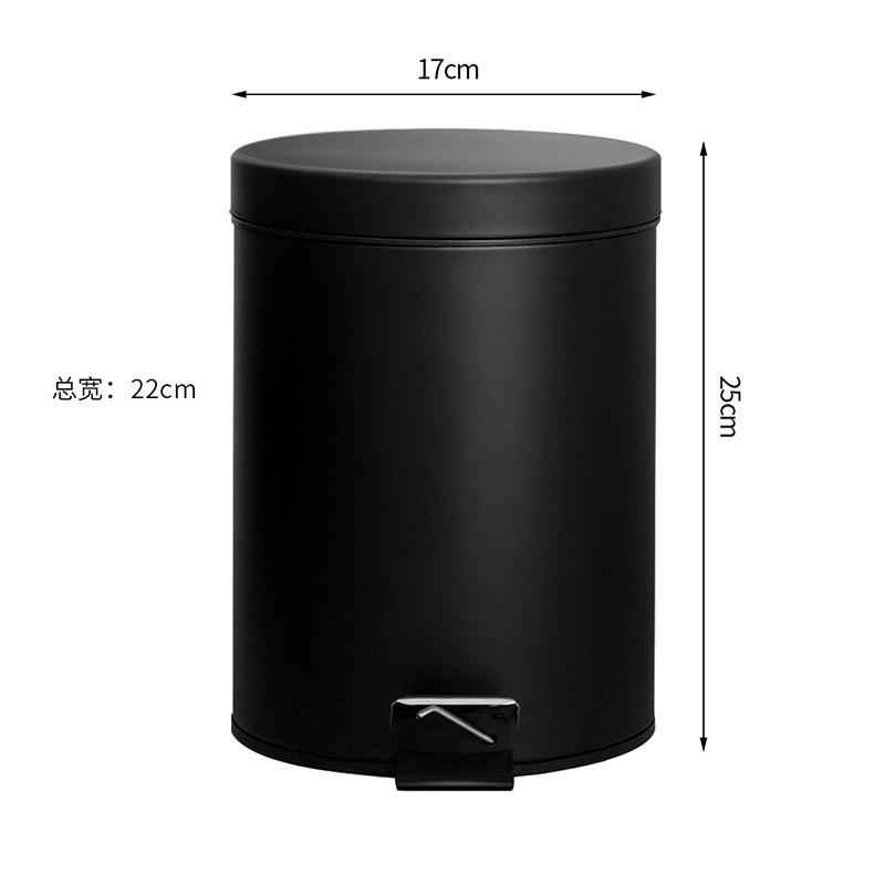 黑色哑光形翻脚盖SZE垃圾桶用厨房客厅踏踩式带盖清圆洁桶家酒店