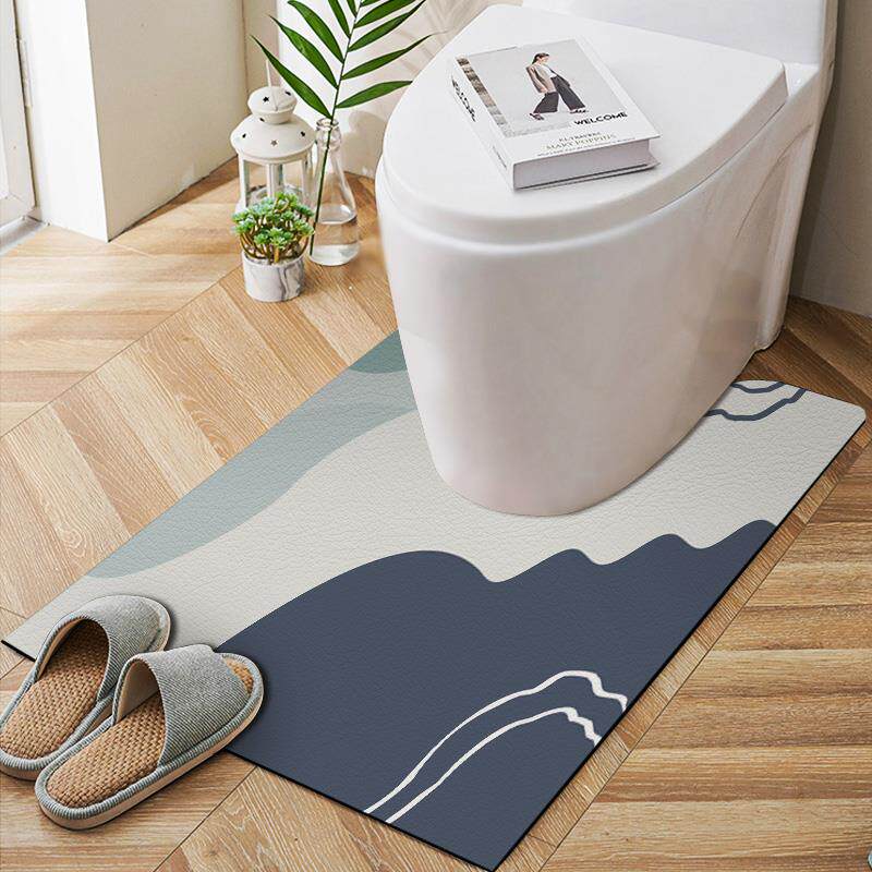 卫生间马桶u型地垫硅藻泥脚垫隔湿防潮浴室厕所防溅尿脚踏防滑垫