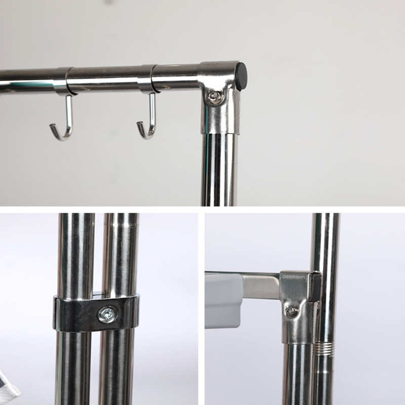 可移动不锈钢落地式挂钩拖把架扫把墩布教室清洁工具收纳置物架子