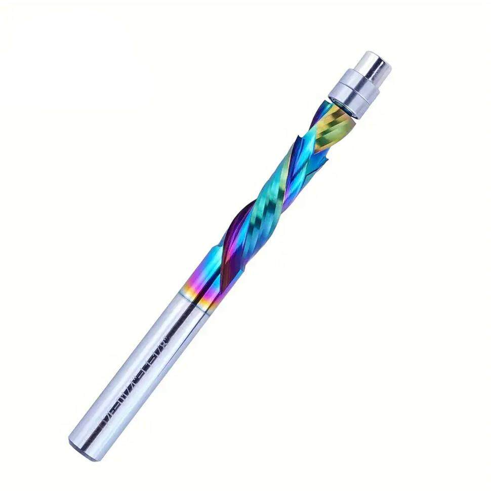 七彩修边刀复合刃整体合金修边刀雕刻铣刀硬质合金刀头木工铣刀
