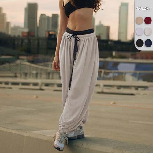 Womens Baggy Wide Leg Pants Casual Barrel Elastic Waist