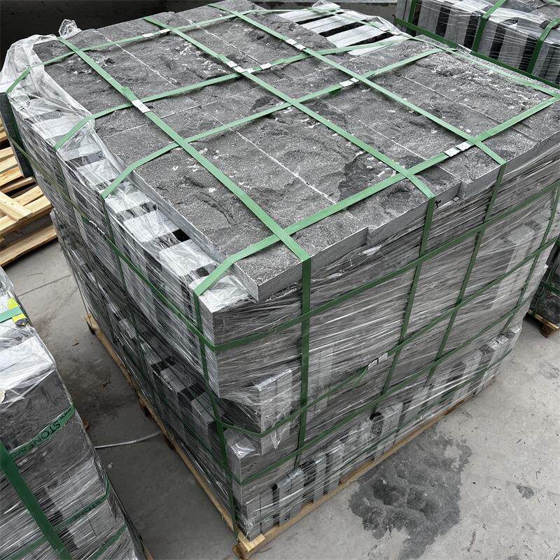 青石板自然面蘑菇石200*400天然山东青室外花园防滑地铺3D墙面砖