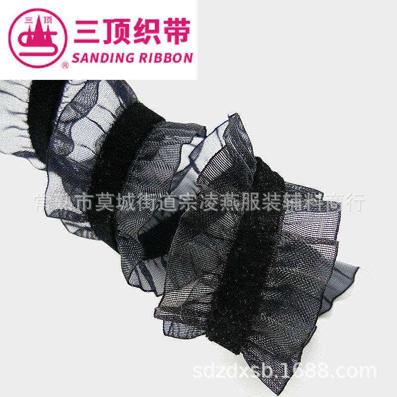 三顶双边花边蕾丝松紧丝绒带松紧天鹅绒织带服装辅料配件零售