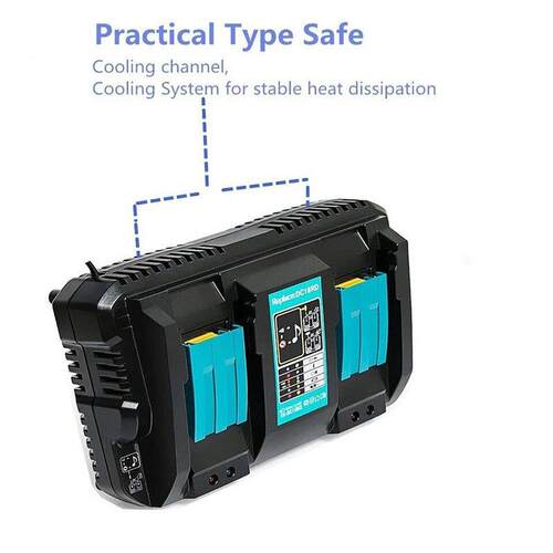 替代牧田Makita双充充电器 DC18RD 14.4V-18V 电动工具电池充电器