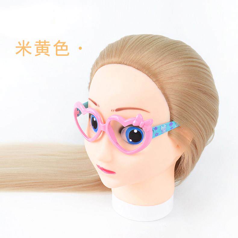 儿童编发练习假发头模学扎头发模特头卡通假人头模型真发美发模具