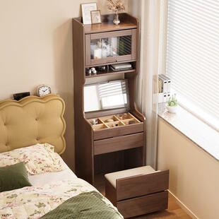 实木多功能梳妆台卧室收纳柜房间带镜子带妆凳化妆桌小户型床头柜