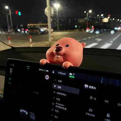 LOOPy车载摆件中控屏幕挂件汽车内饰品可爱粉红海狸露比治愈礼物