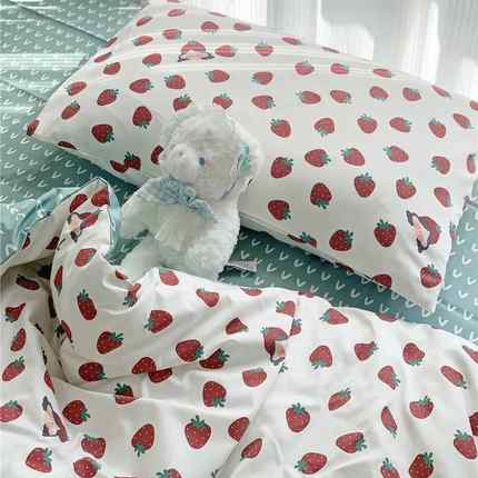 长绒棉单被套件套纯棉印花床上两用品.1AM2米全棉儿童人三件套