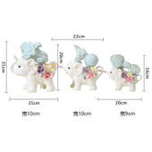 财厂工艺品陶瓷价象欧式 家居摆件如意礼品大象百三连创意批发福禄