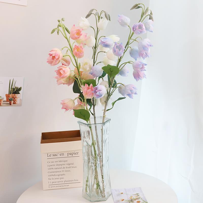 模拟铃兰室内客厅卧室桌子装饰品丝绸假花无障碍豪华经典婚礼装饰