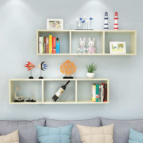 墙上置物架隔板壁挂墙壁书架学生儿童书柜储物架壁柜吊柜绘本架