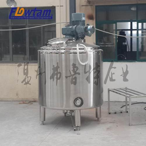 2吨不锈钢卫生级蒸汽加热混合搅拌乳化搅拌罐高剪切均质搅拌罐