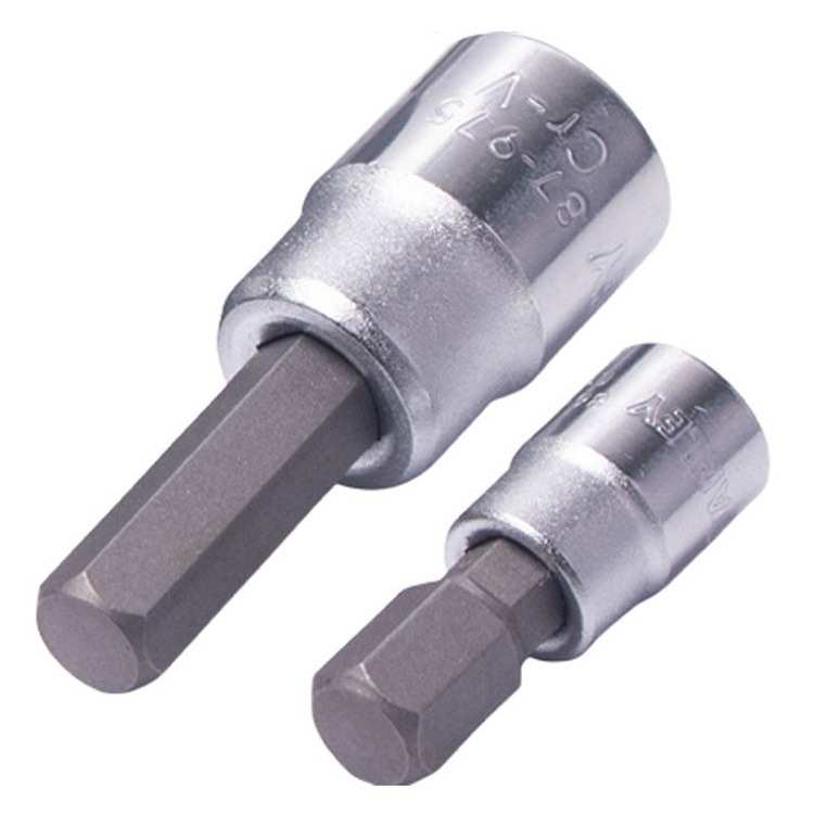 内六角套筒公制加长扳手旋具头批头螺丝起子头工具1/4-1/2-3/8