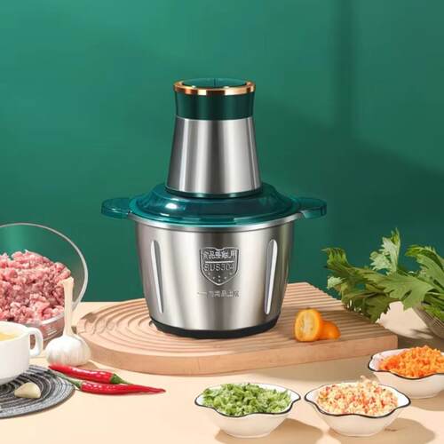 家用多功能绞肉机不锈钢大容量碎肉机2升3升不锈钢蒜蓉碎肉机