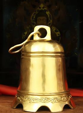 高档六件字真言铜钟大号铜平安钟挂饰铜铃铛警钟上市钟挂钟摆铜件