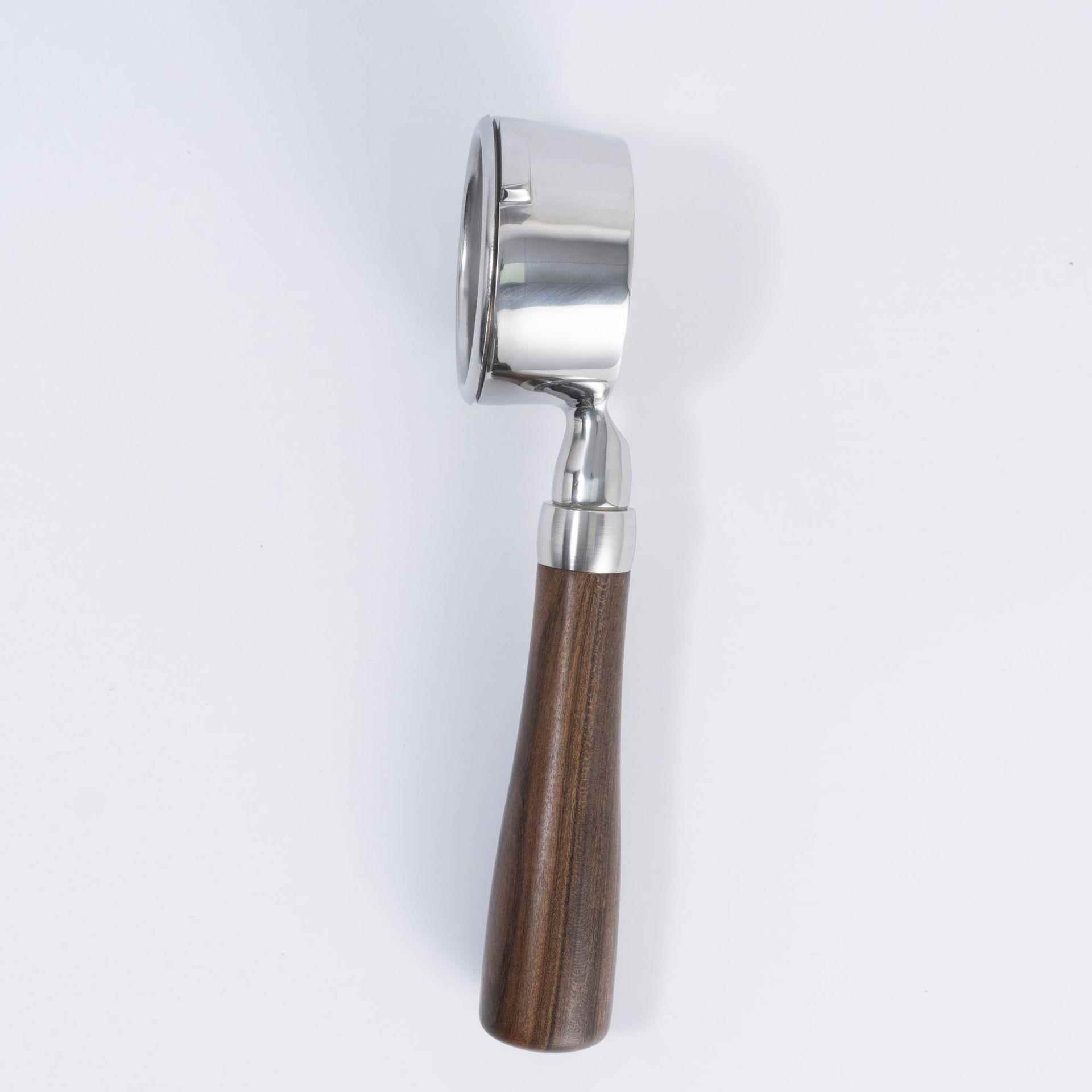 无底手柄 咖啡机配件 58mm加吉亚诺瓦木把手双耳实木不锈钢手柄