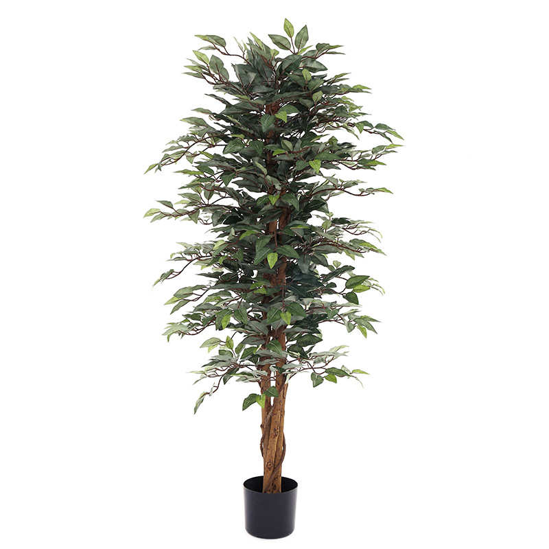 外贸款厂家批发人造仿真榕树假绿榕树黄木杆室内装饰摆放绿植盆栽