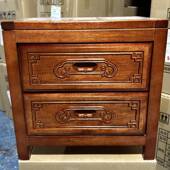 头新款 仿古床头柜实木现古代明清典家用雕卧室花紫檀床 中见详情式