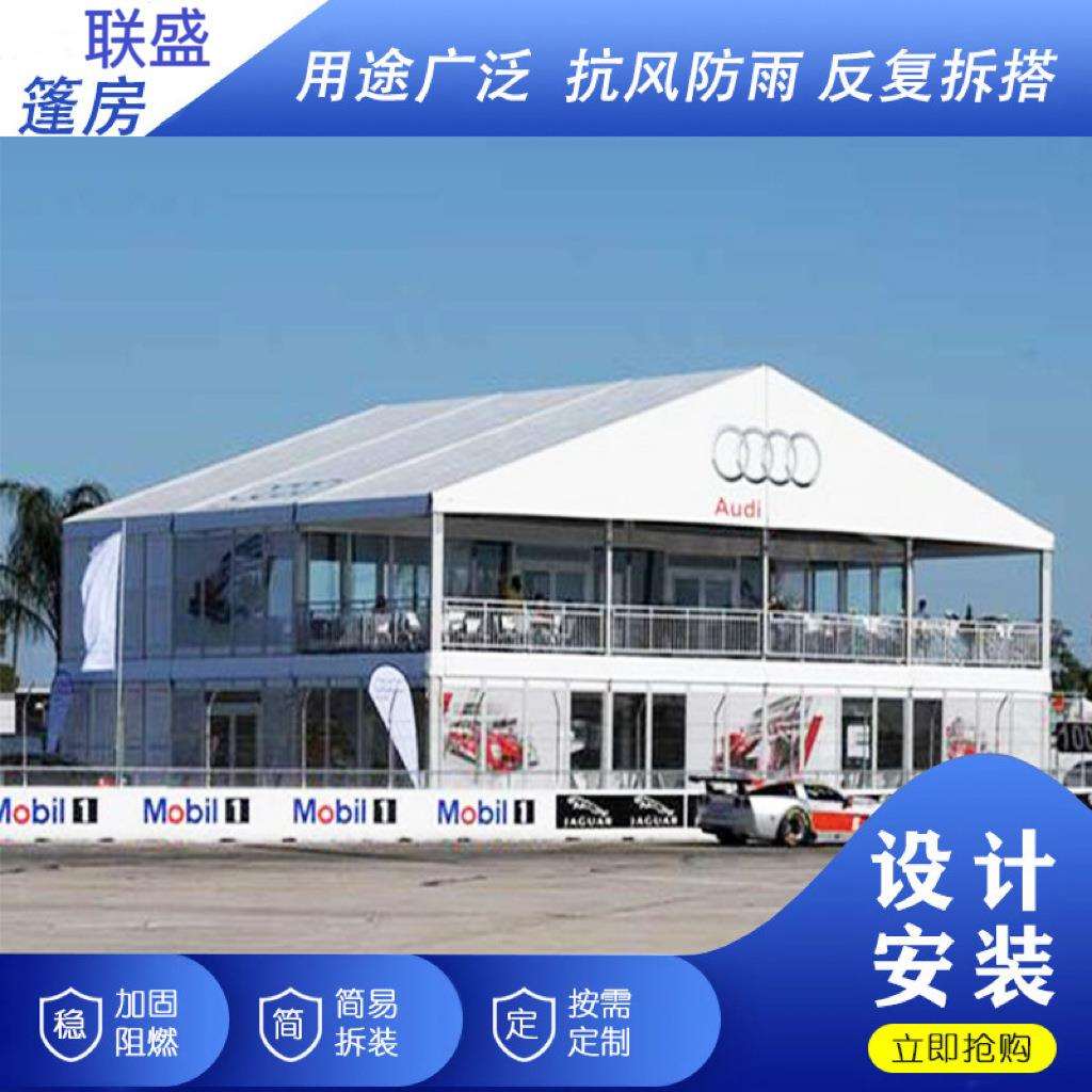 篷房厂家双层铝合金篷房钢化玻璃篷房室内展览办公室隔断篷房