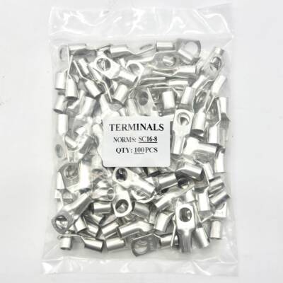 紫铜SC窥口铜鼻子镀锡冷压接线端子6/10/16/25/35/50/70-8铜线耳