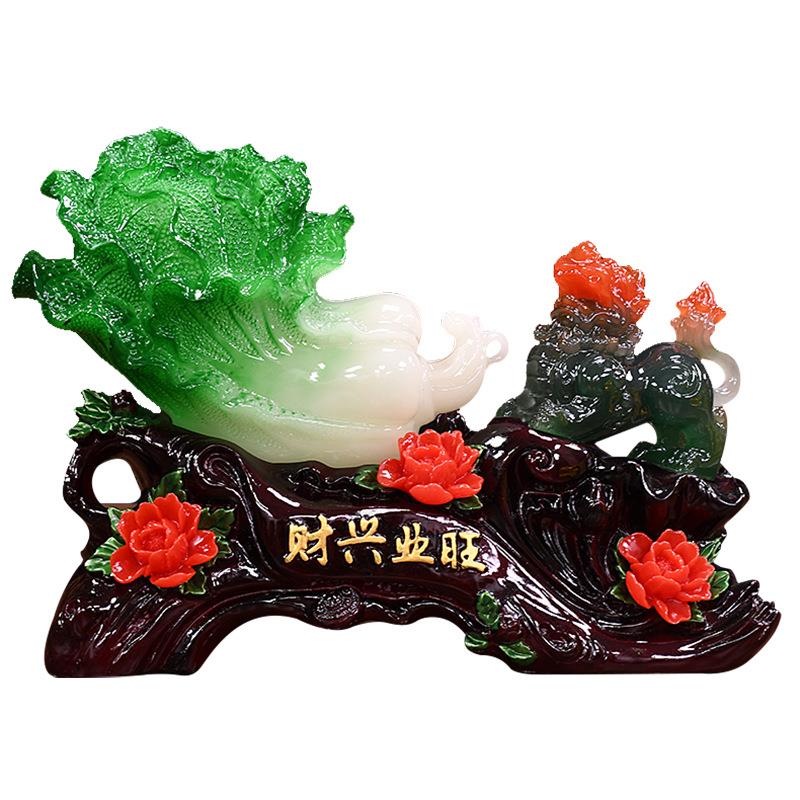 貔貅白菜摆件家居客厅玄关电视酒柜装饰摆设店铺公司乔迁开业礼物