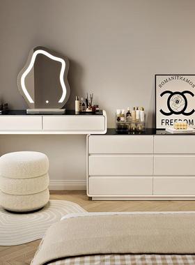 奶油风超EPD薄超窄30C妆体M实木梳卧转室小型角斗柜收纳一书桌化