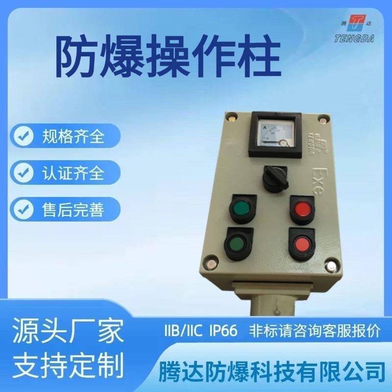 防爆操作柱二灯二钮一表一开 挂式就地操作箱厂家LBZ-A2D2K1B1