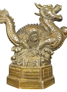 黄铜藏道四神兽青龙白虎朱雀玄武摆件客厅玄关上古四方位神兽雕塑
