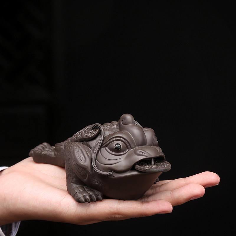 隐茶缘 紫砂金蟾茶宠 紫砂可养招财摆件茶桌上的装饰品茶具配件